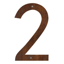 Husnummer 2 stål rustlook 40 cm